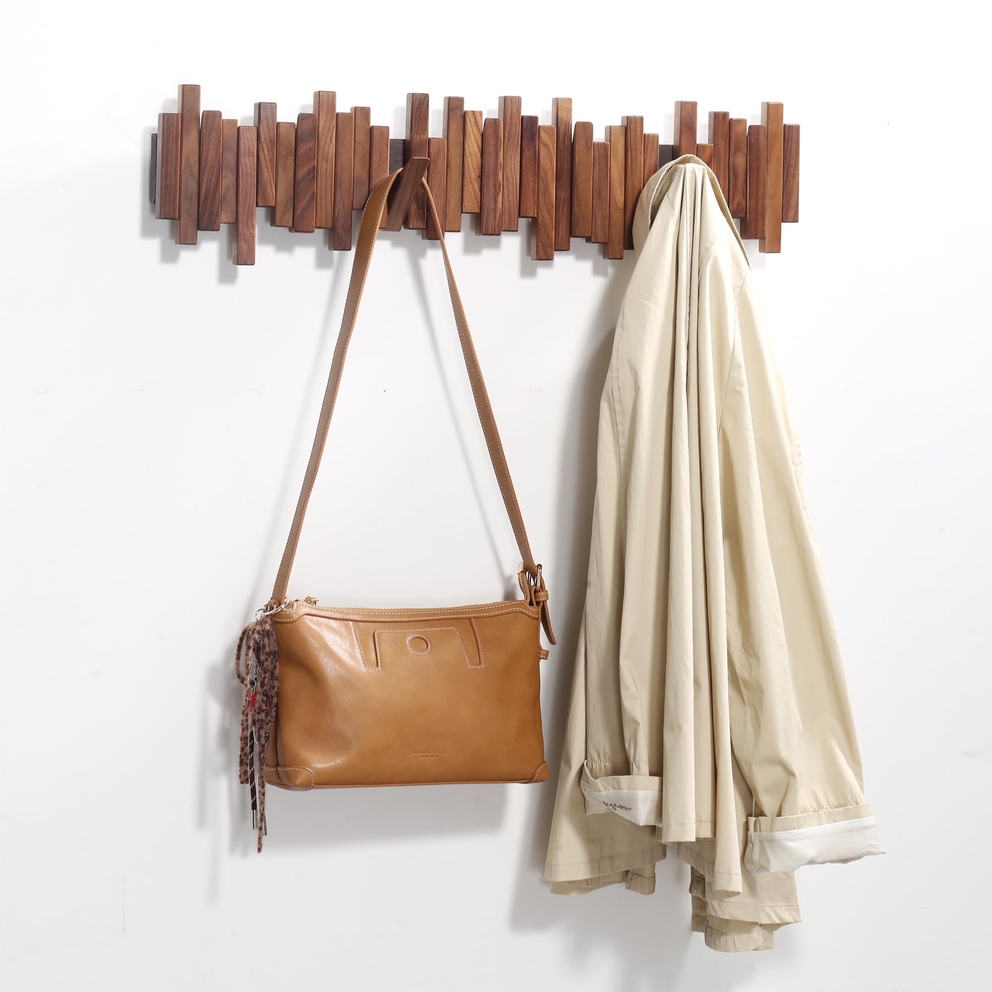 Amazon.com: Acsigesn Wooden Coat Rack Wall Mounted Sticks Multi